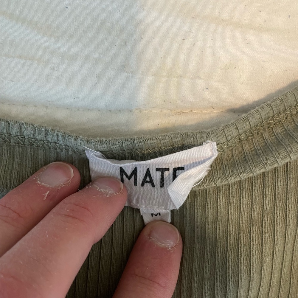 MATE the Label Sage Ribbed Short Sleeve Top - Picture 2 of 3